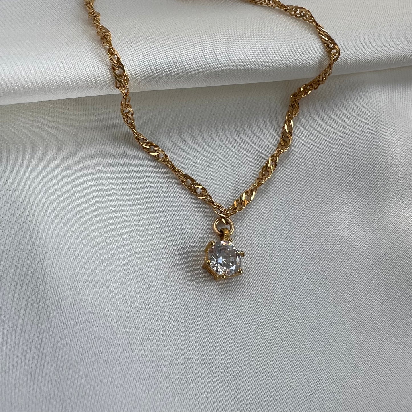 צמיד סינגפור זהב עם תליון