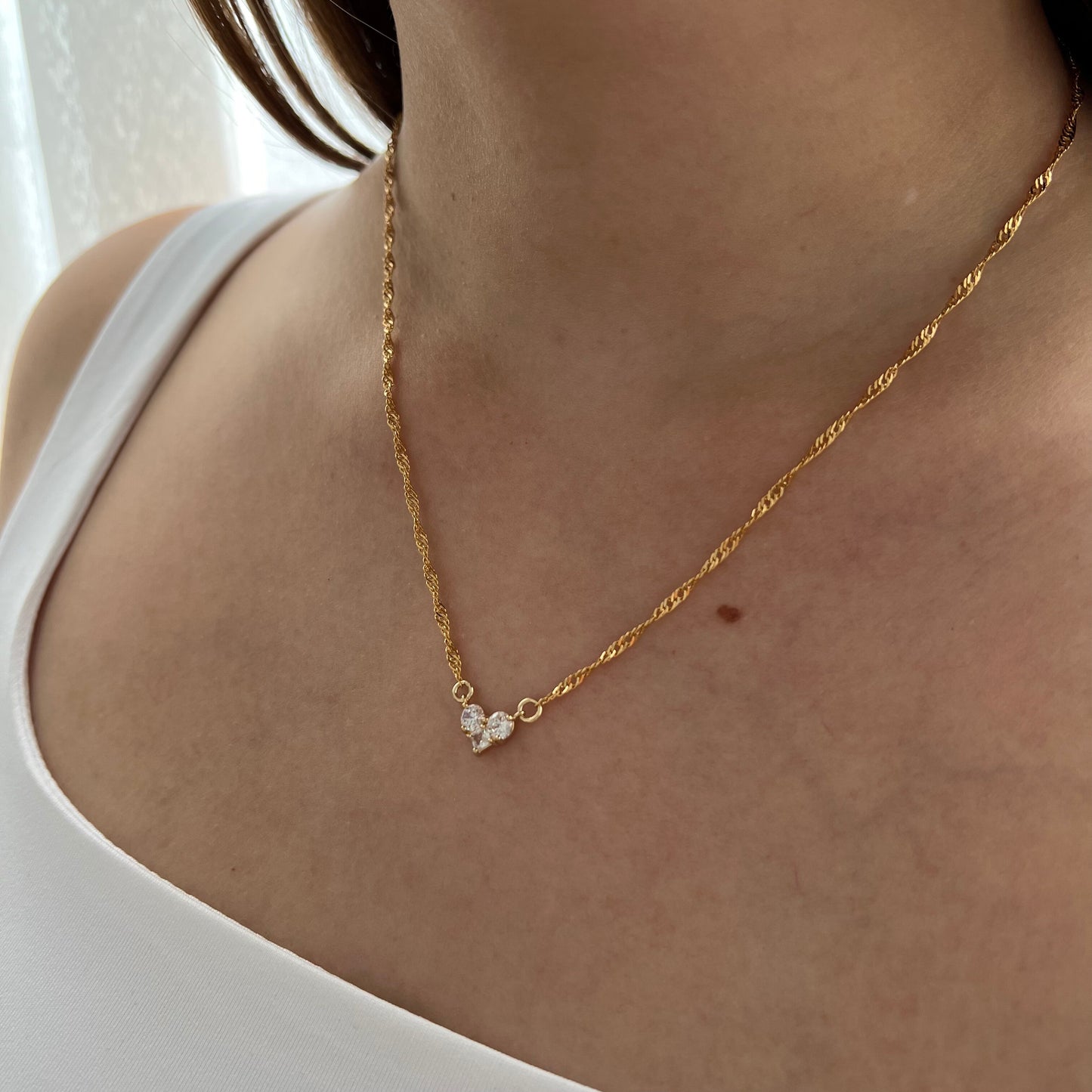 שרשרת סינגפור לב בזהב